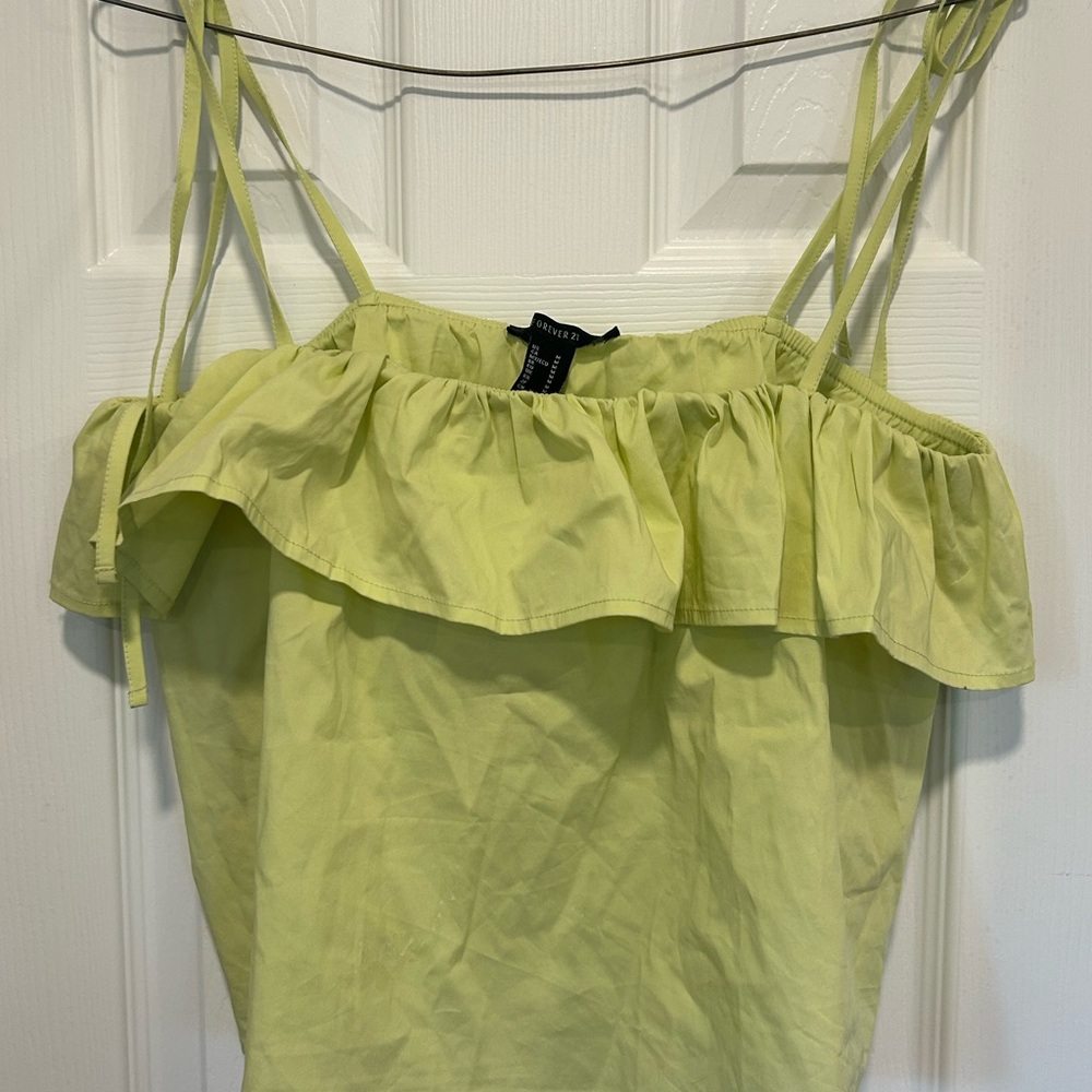 Forever 21 Light Green Ruffle Camisole